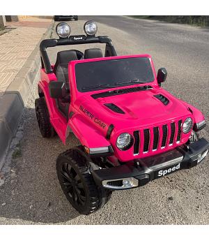 Coche TODOTERRENO JEEP RUBICÓN Style 12V ROSA-PINK, RC, PLAZA Y MEDIA - IND10-FT938PINK